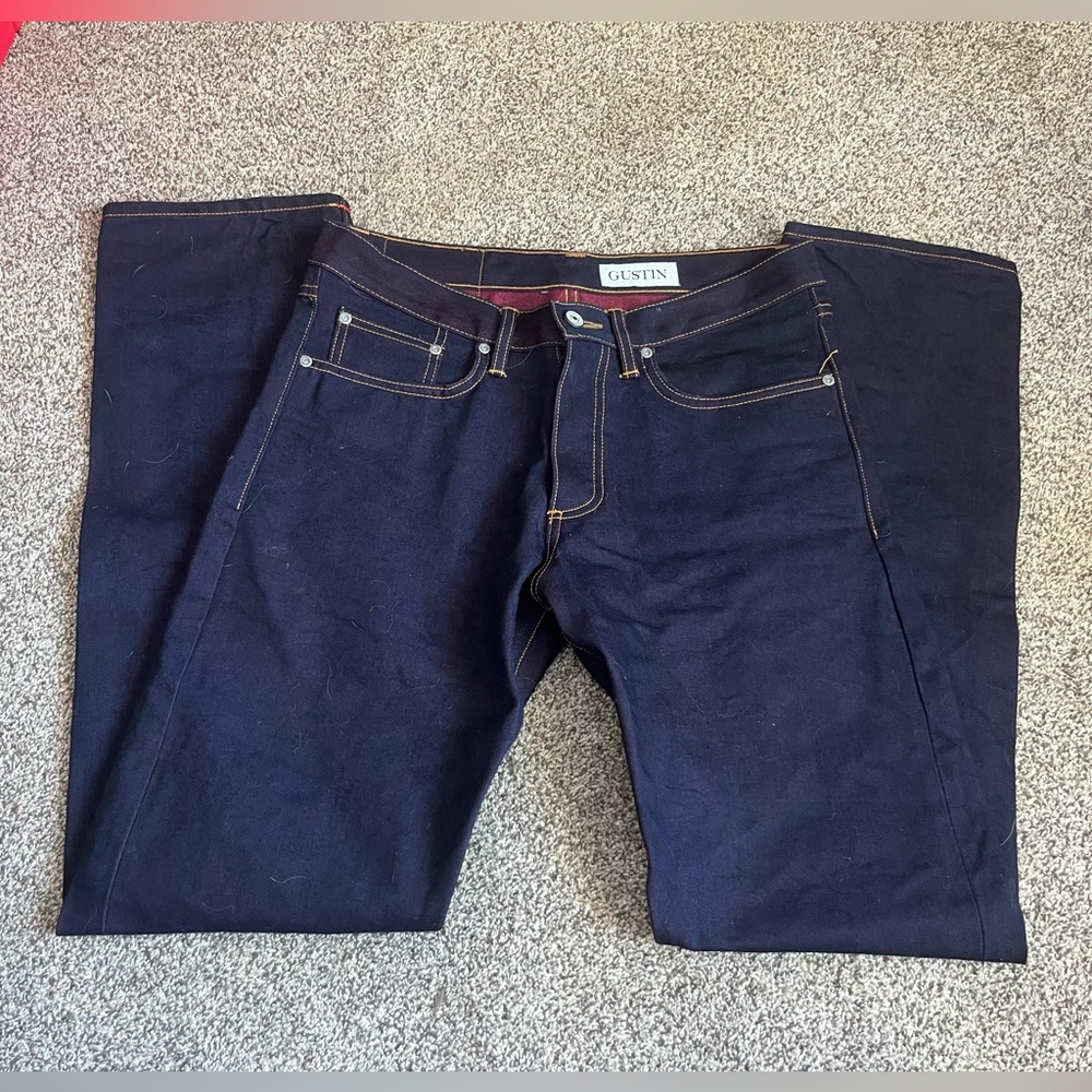 Men’s Gustin Japanese Selvedge Denim Jeans in size 33 / color Japan Red Fire